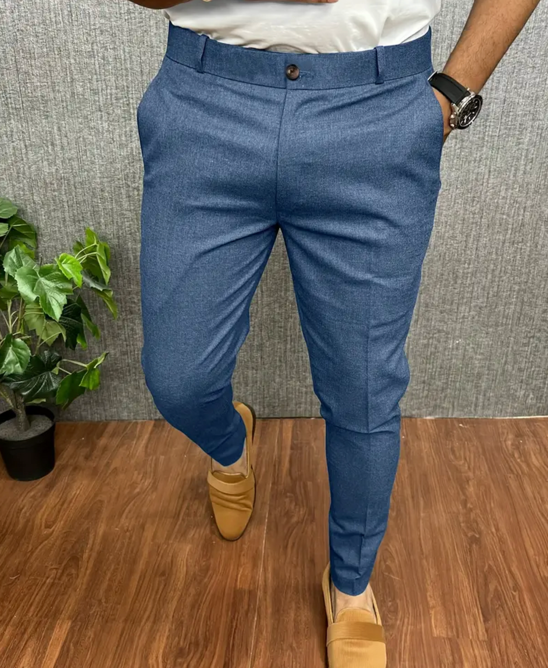 Męskie spodnie eleganckie slim fit – nowoczesny krój, komfort noszenia, uniwersalne