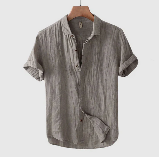 Koszula męska lniana – lekka, oddychająca, klasyczny kołnierz, regular fit