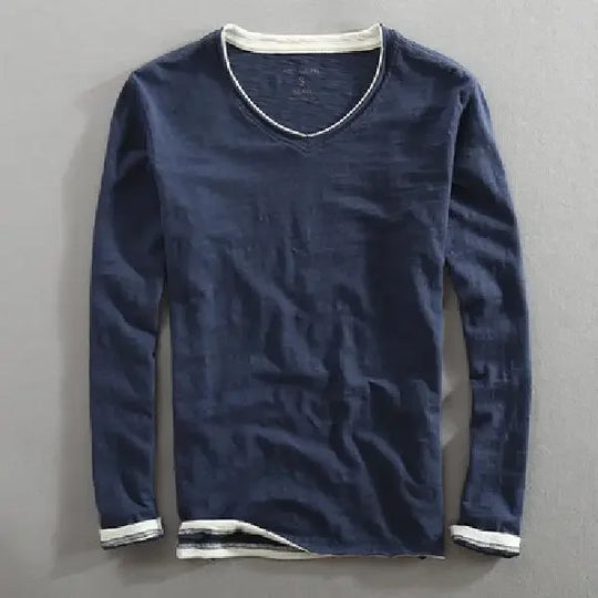 Męska koszulka longsleeve z dekoltem V – klasyczna i wygodna na co dzień