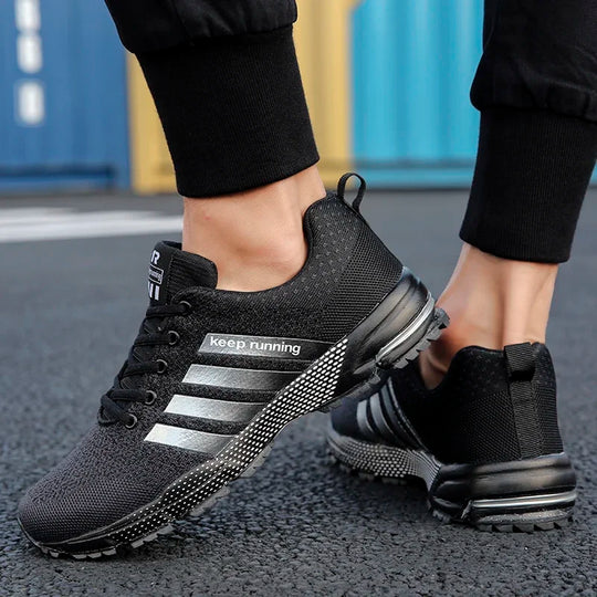 Męskie buty sportowe do biegania – lekkie sneakersy z oddychającą siateczką i amortyzacją