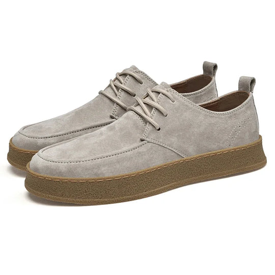 Męskie sneakersy zamszowe – casualowe buty sznurowane z grubą podeszwą