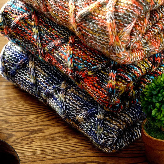 Męski sweter casual – wzorzysty sweter bawełniany