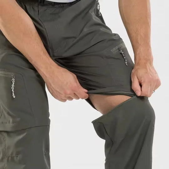 Męskie spodnie outdoorowe 2w1 – odpinane nogawki, szybkoschnące, trekkingowe