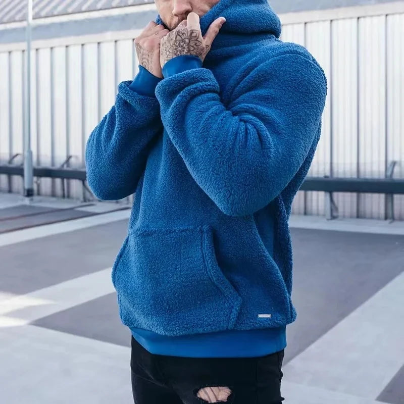 Męska bluza z kapturem typu teddy