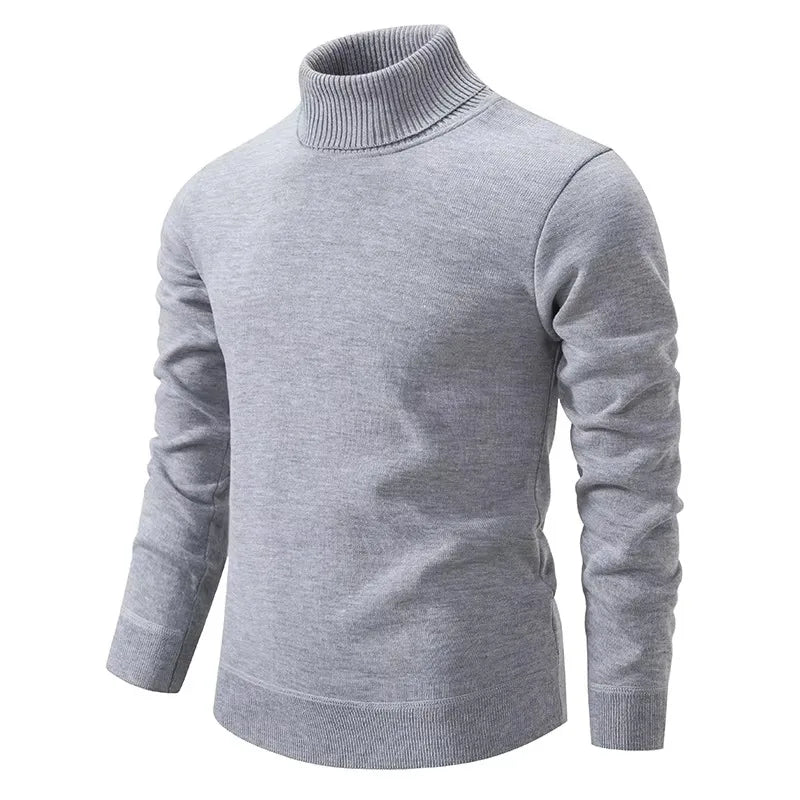 Męski golf z wełny – elegancki sweter z długim rękawem